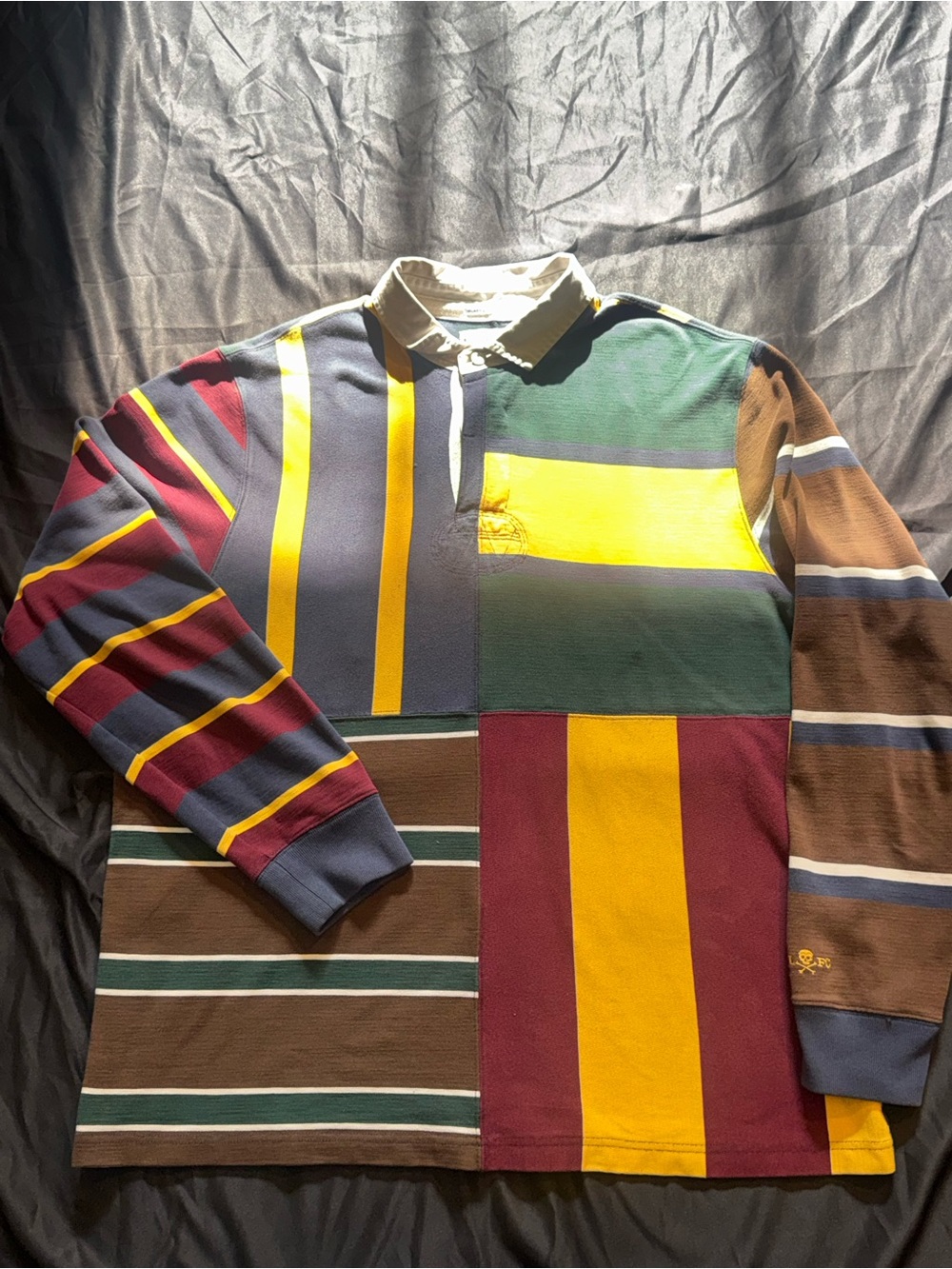 Vintage Rugby Ralph Lauren Men's Patchwork Long sleeve Polo XXL
